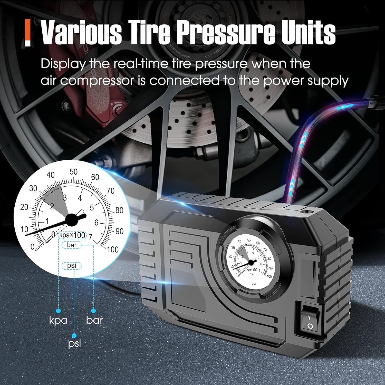 7586 Tire Inflator Portable Air Compressor 12V Small Air Pump for Car Tires Bicycle Balloons, Cars, Bike, Bicycles and Other Inflatables with LED Light (12V) 7586 Tire Inflator Portable Air Compressor 12V Small Air Pump for Car Tires Bicycle Balloons, Cars, Bike, Bicycles and Other Inflatables with LED Light (12V)